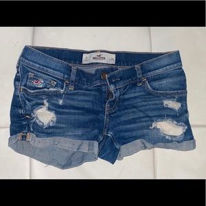 dark blue denim shorts from Hollister